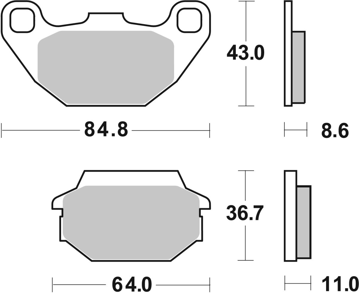 SBS BRAKE PAD CARBON HI-TECH STREET 154CT