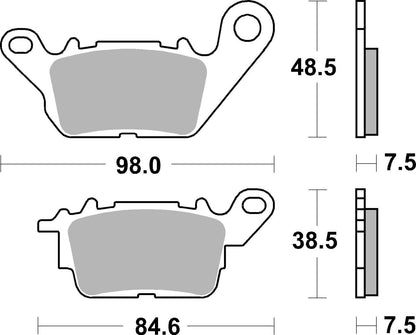 SBS BRAKE PAD CARBON HI-TECH STREET 226CT