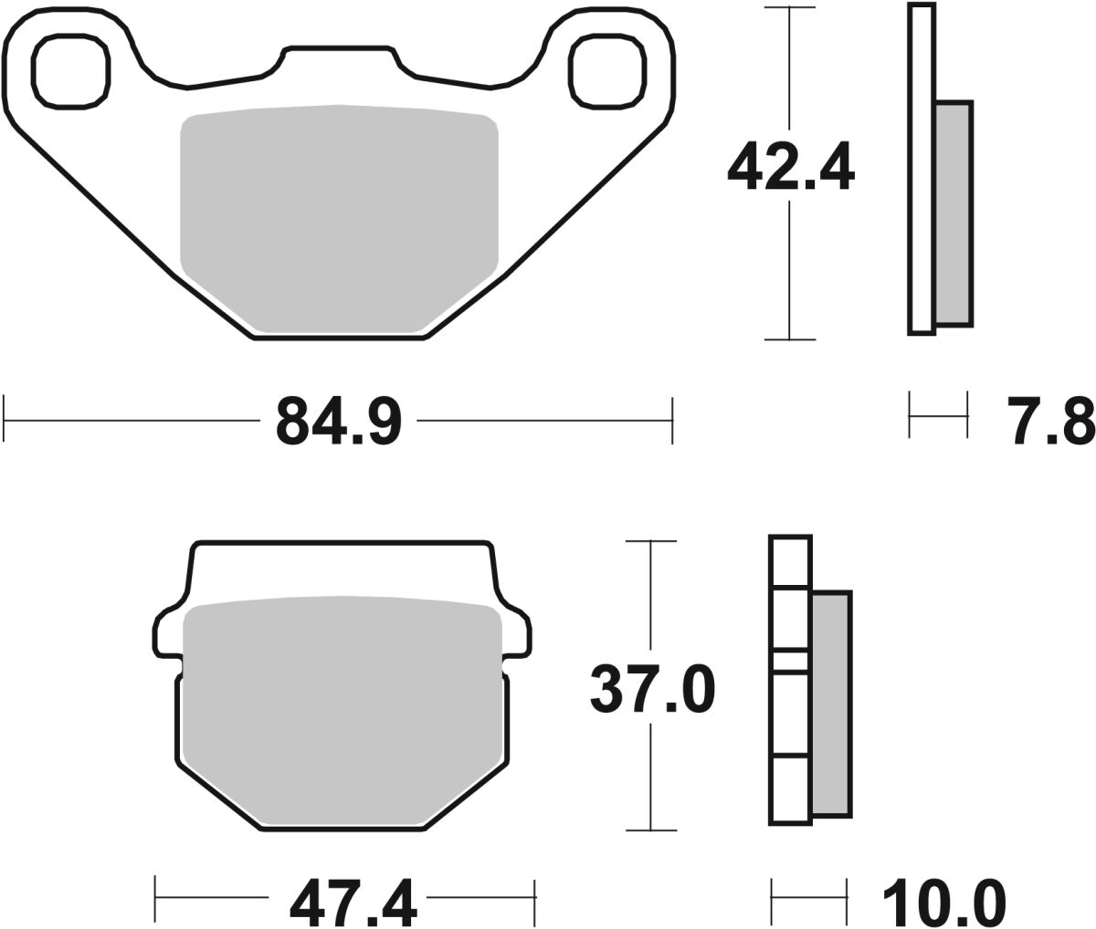 SBS BRAKE PAD CARBON HI-TECH STREET 102CT