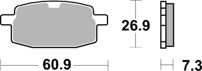 SBS BRAKE PAD CARBON HI-TECH STREET 111CT