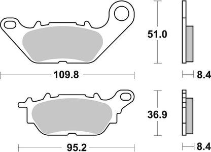 SBS BRAKE PAD CERAMIC STREET 858HF