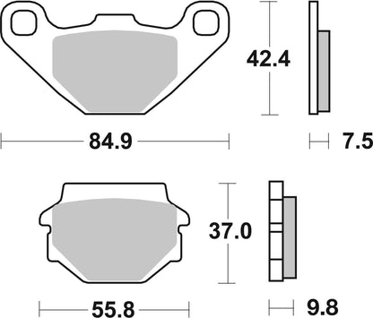 SBS BRAKE PAD CARBON HI-TECH STREET 135CT