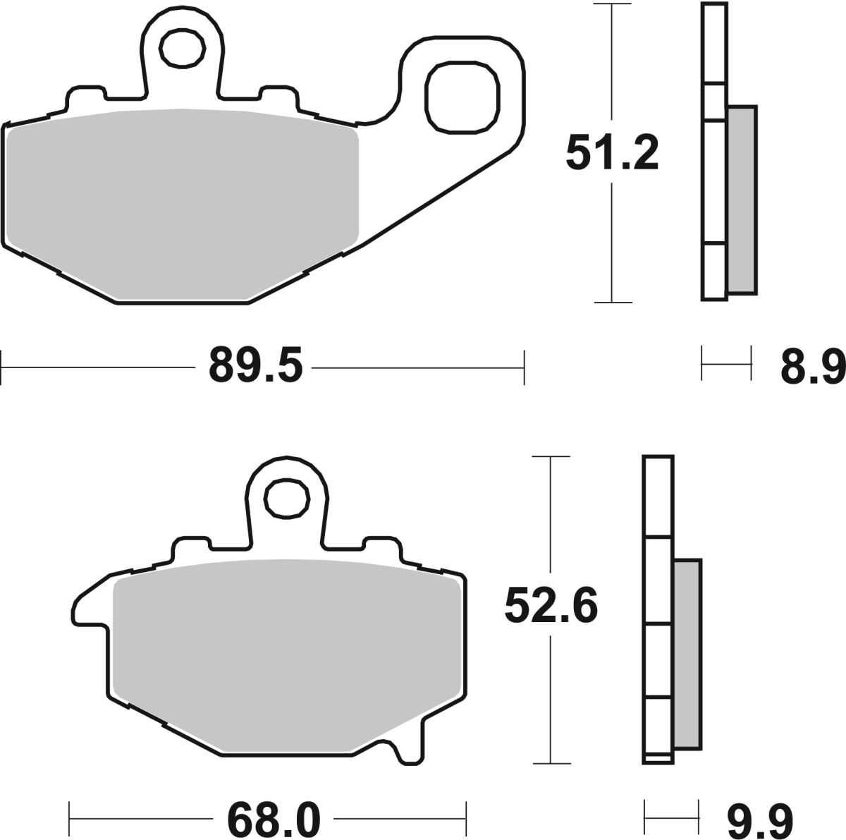 SBS BRAKE PAD CERAMIC STREET 687HF