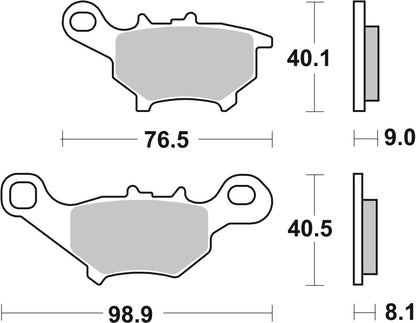 SBS BRAKE PAD CERAMIC STREET 206HF