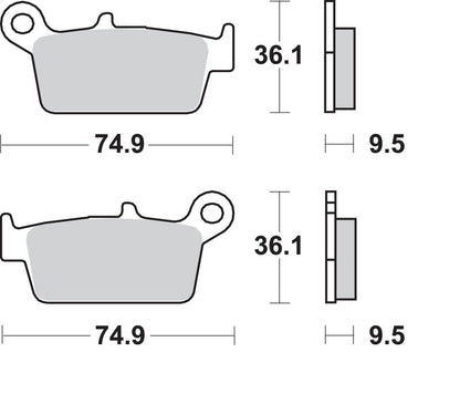 SBS BRAKE PAD SINT/CAR OFF 604SI