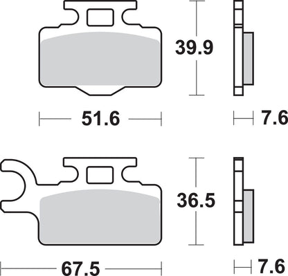 SBS BRAKE PAD SINT/CAR OFF 752SI