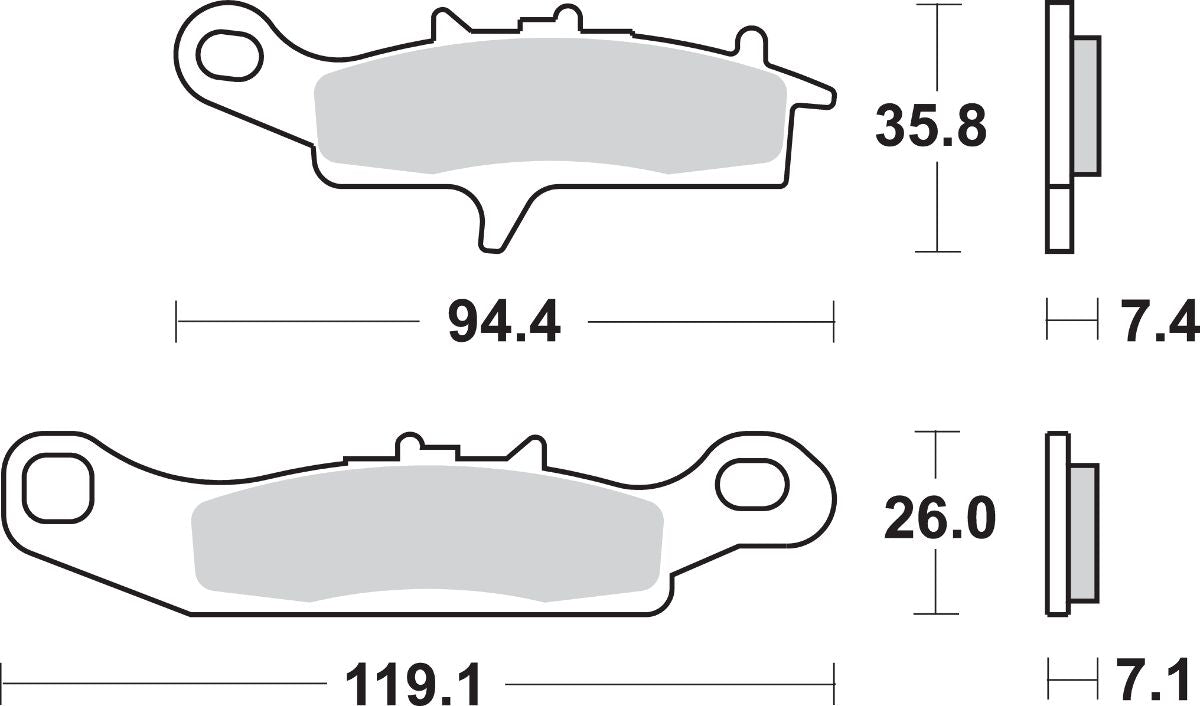 SBS Brake Pads Sinter Carbon Offroad 798SI
