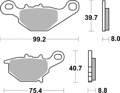 SBS Brake Pad Sinter Carbon Hi-Tech Offroad 820SI