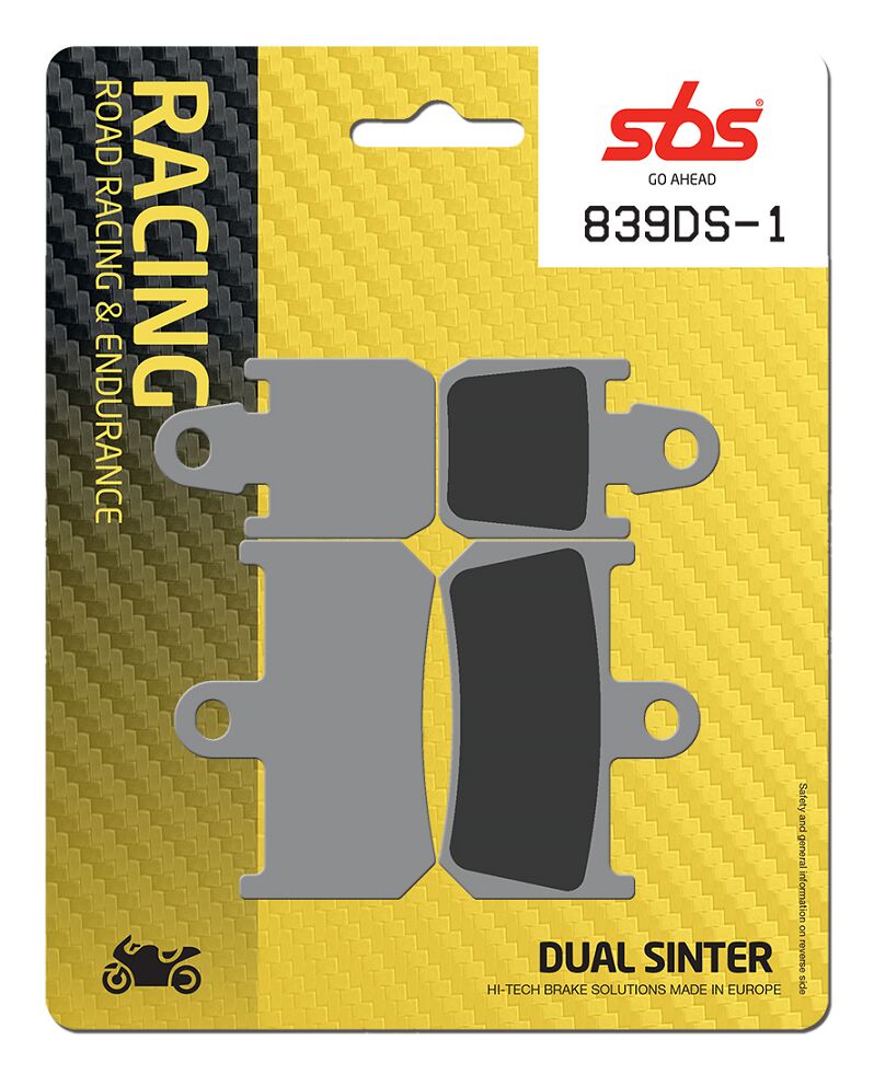 SBS BRAKE PAD DUAL SINTER DYNAMIC RACING CONCEPT 839DS-1