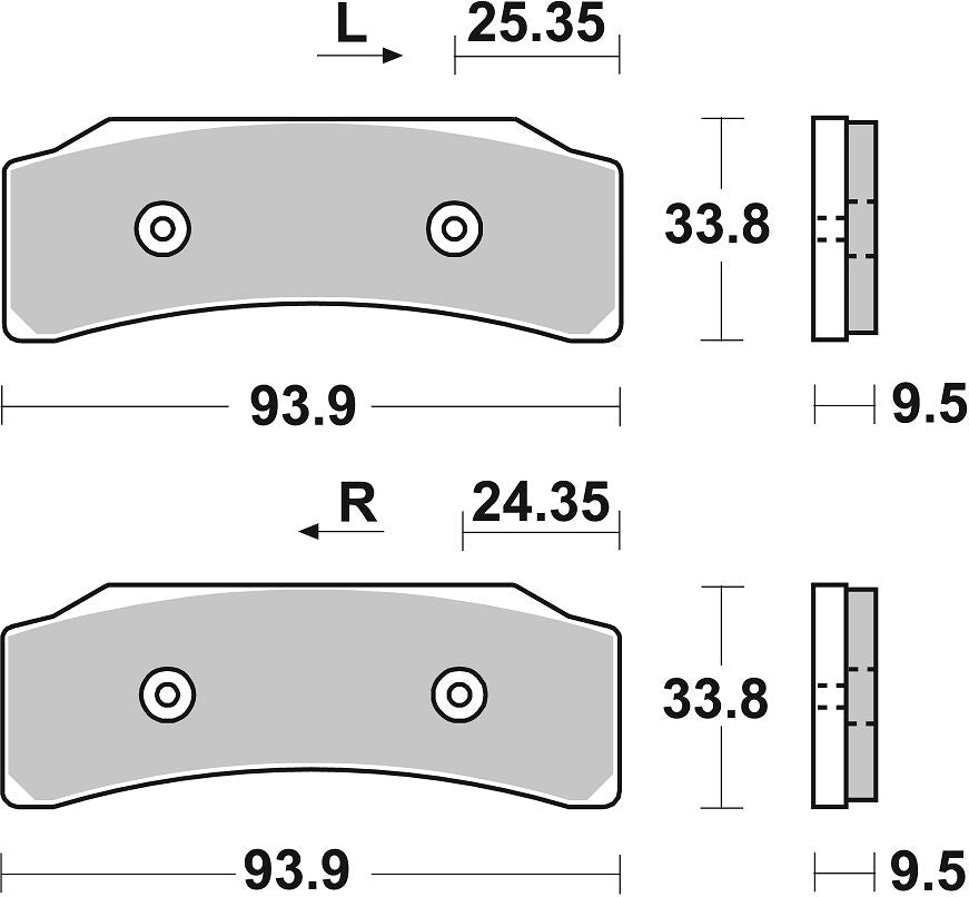 SBS BRAKE PAD DUAL SINTER DYNAMIC RACING CONCEPT 909DS-1