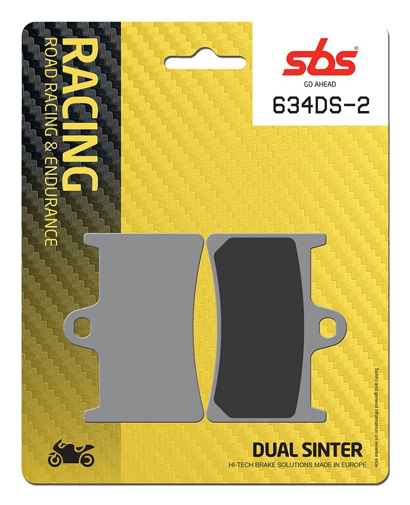 SBS BRAKE PAD DUAL SINTER DYNAMIC RACING CONCEPT, WITH SMOOTH INITIAL BITE 634DS-2