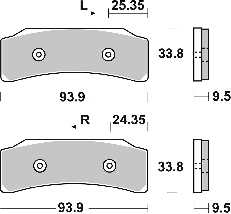 SBS BRAKE PAD DUAL SINTER DYNAMIC RACING CONCEPT 909DS-2