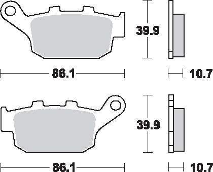 SBS BRAKE PAD SINT REAR 614LS