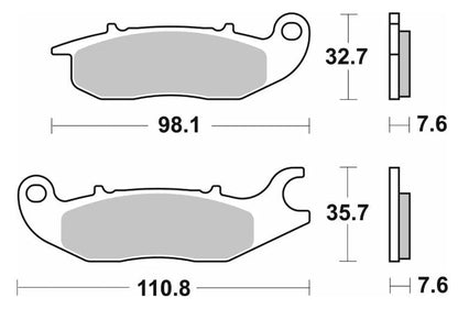 SBS BRAKE PAD HS SINTERED STREET 797HS