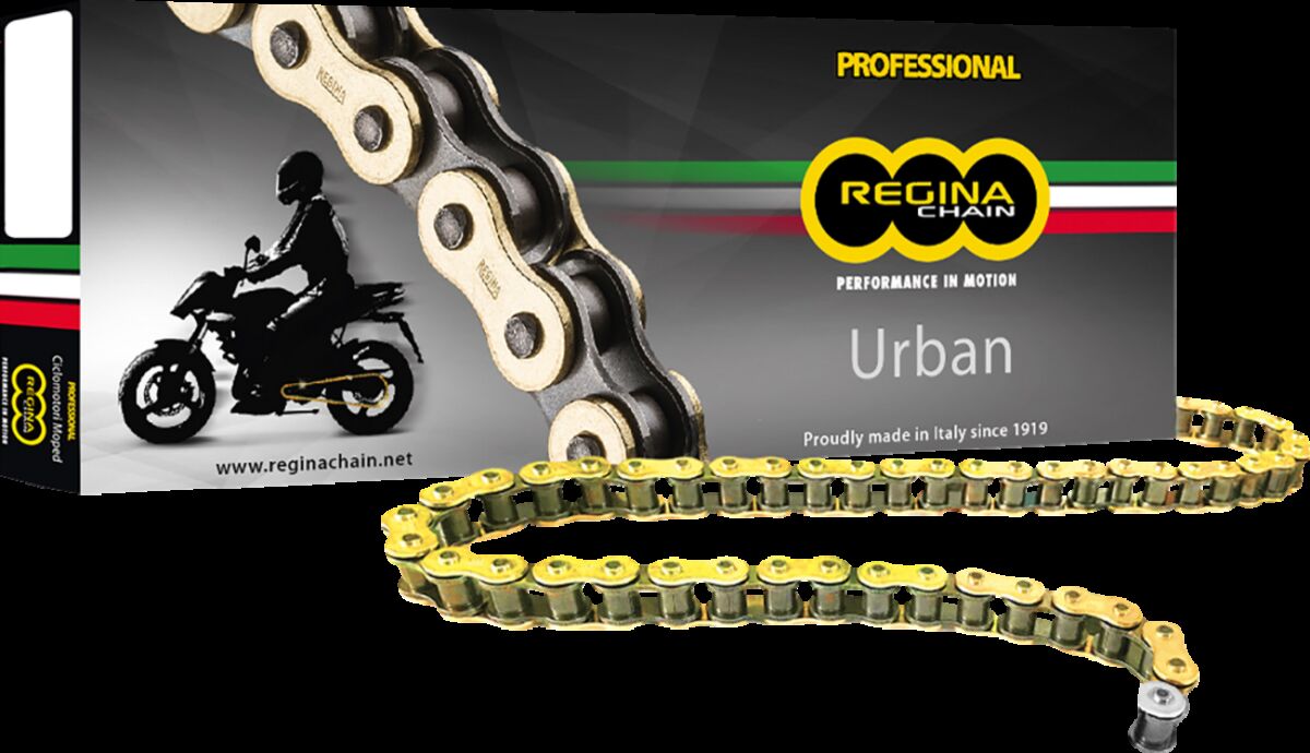 REGINA 124 OROY 100 RIVET LINK 420 NON-SEAL REPLACEMENT DRIVE CHAIN / GOLD 124OROY/1019