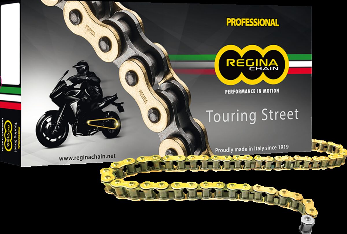 REGINA 530/136 ZRT 136 RIVET LINK 530 Z-RING PERFORMANCE REPLACEMENT DRIVE CHAIN / GOLD|BLACK / STEEL 136ZRT/00C