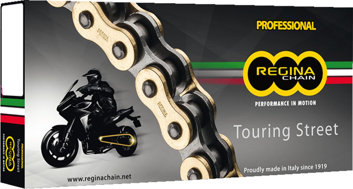 REGINA 520/135 ZRT 135 RIVET LINK 520 Z-RING PERFORMANCE REPLACEMENT DRIVE CHAIN / GOLD|BLACK / STEEL 135ZRT/1003