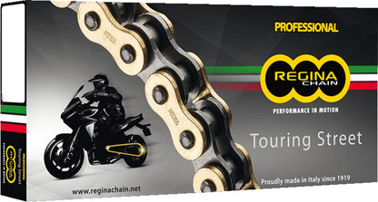 REGINA 520/135 ZRT 135 RIVET LINK 520 Z-RING PERFORMANCE REPLACEMENT DRIVE CHAIN / GOLD|BLACK / STEEL 135ZRT/1003