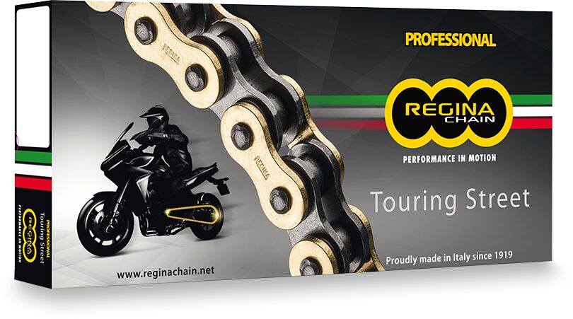 REGINA 520/135 ZRT 135 RIVET LINK 520 Z-RING PERFORMANCE REPLACEMENT DRIVE CHAIN / GOLD|BLACK / STEEL 135ZRT/1003