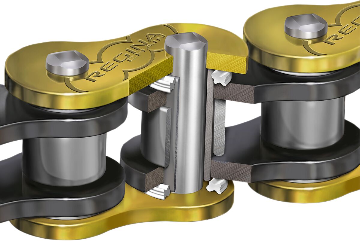 REGINA 520/135 ZRT 135 RIVET LINK 520 Z-RING PERFORMANCE REPLACEMENT DRIVE CHAIN / GOLD|BLACK / STEEL 135ZRT/1003