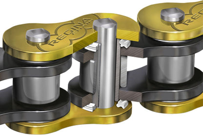 REGINA 520/135 ZRT 135 RIVET LINK 520 Z-RING PERFORMANCE REPLACEMENT DRIVE CHAIN / GOLD|BLACK / STEEL 135ZRT/1003