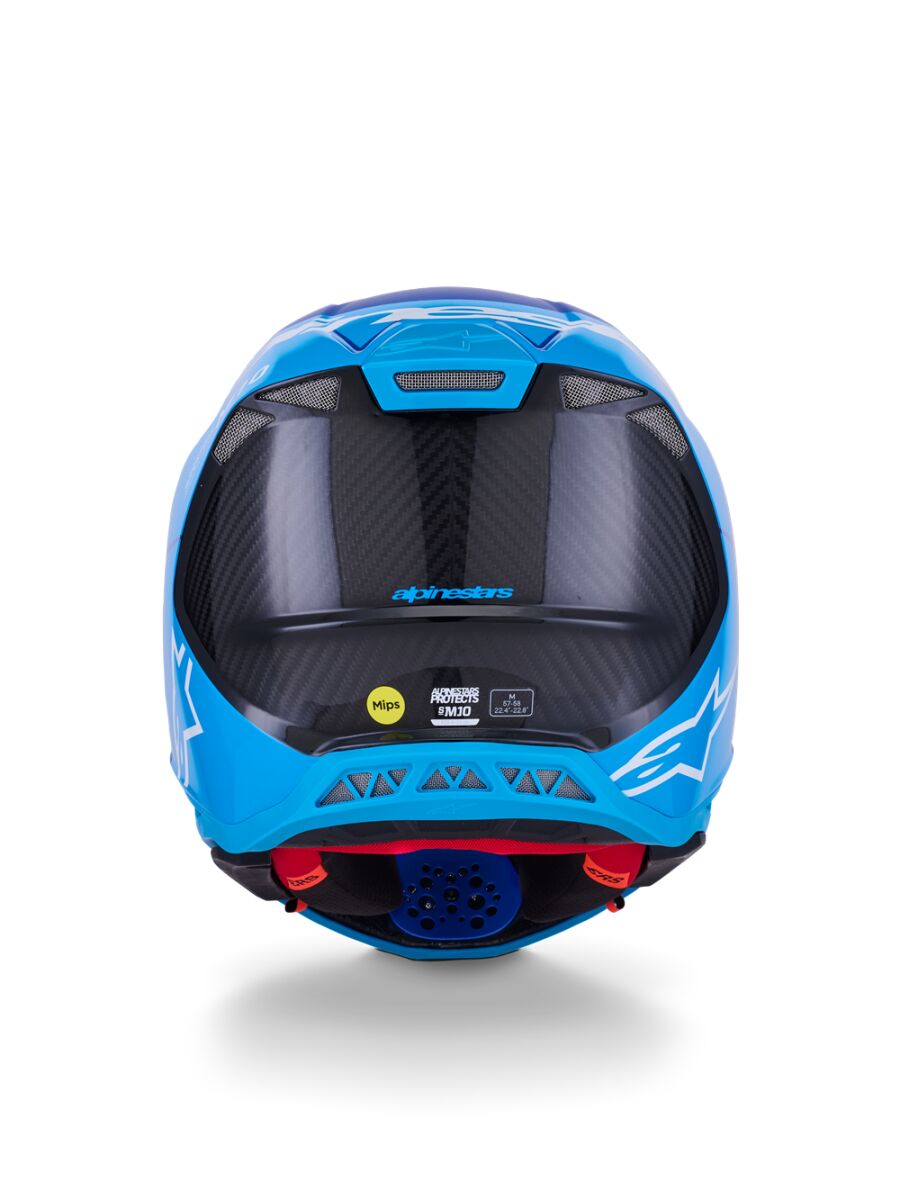ALPINESTARS(MX) HELMET S-M10 FLOOD BLUE/BLK-CARB 2X 8300923-7282-2X