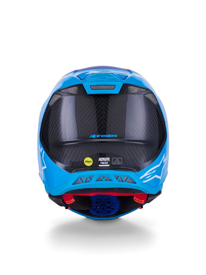 ALPINESTARS(MX) HELMET S-M10 FLOOD BLUE/BLK-CARB 2X 8300923-7282-2X