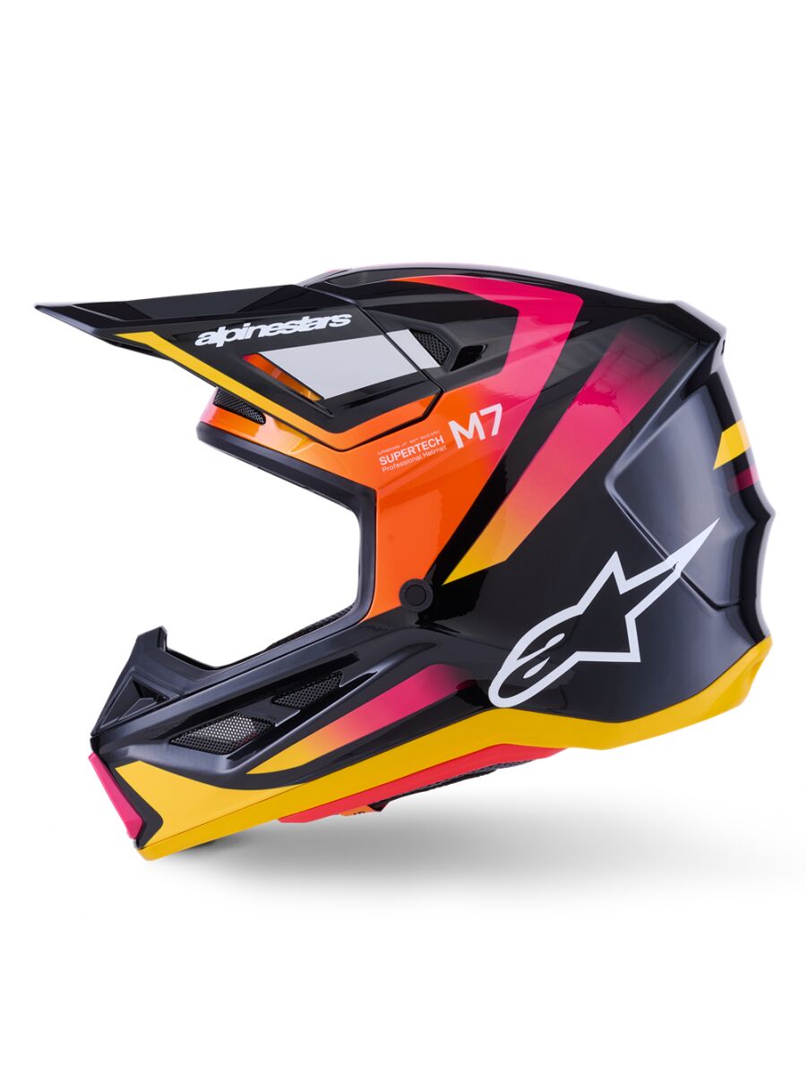 ALPINESTARS(MX) HELMET SM7 RISE BLK/YL/PINK XS 8301526-1564-XS
