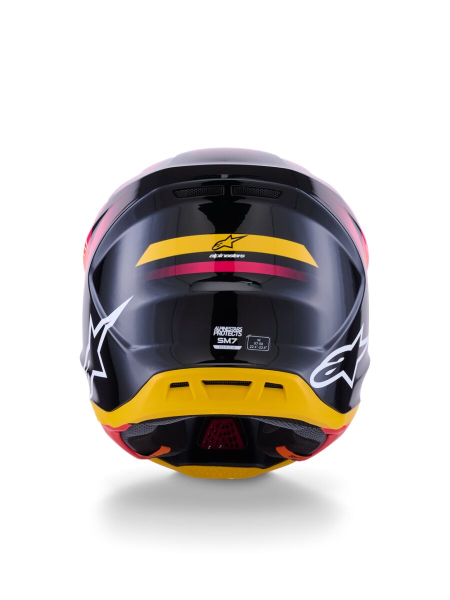ALPINESTARS(MX) HELMET SM7 RISE BLK/YL/PINK L 8301526-1564-L