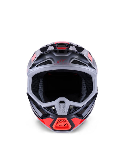 ALPINESTARS(MX) HELMET SM7 RISE BLK/RD/SILV S 8301526-1565-S