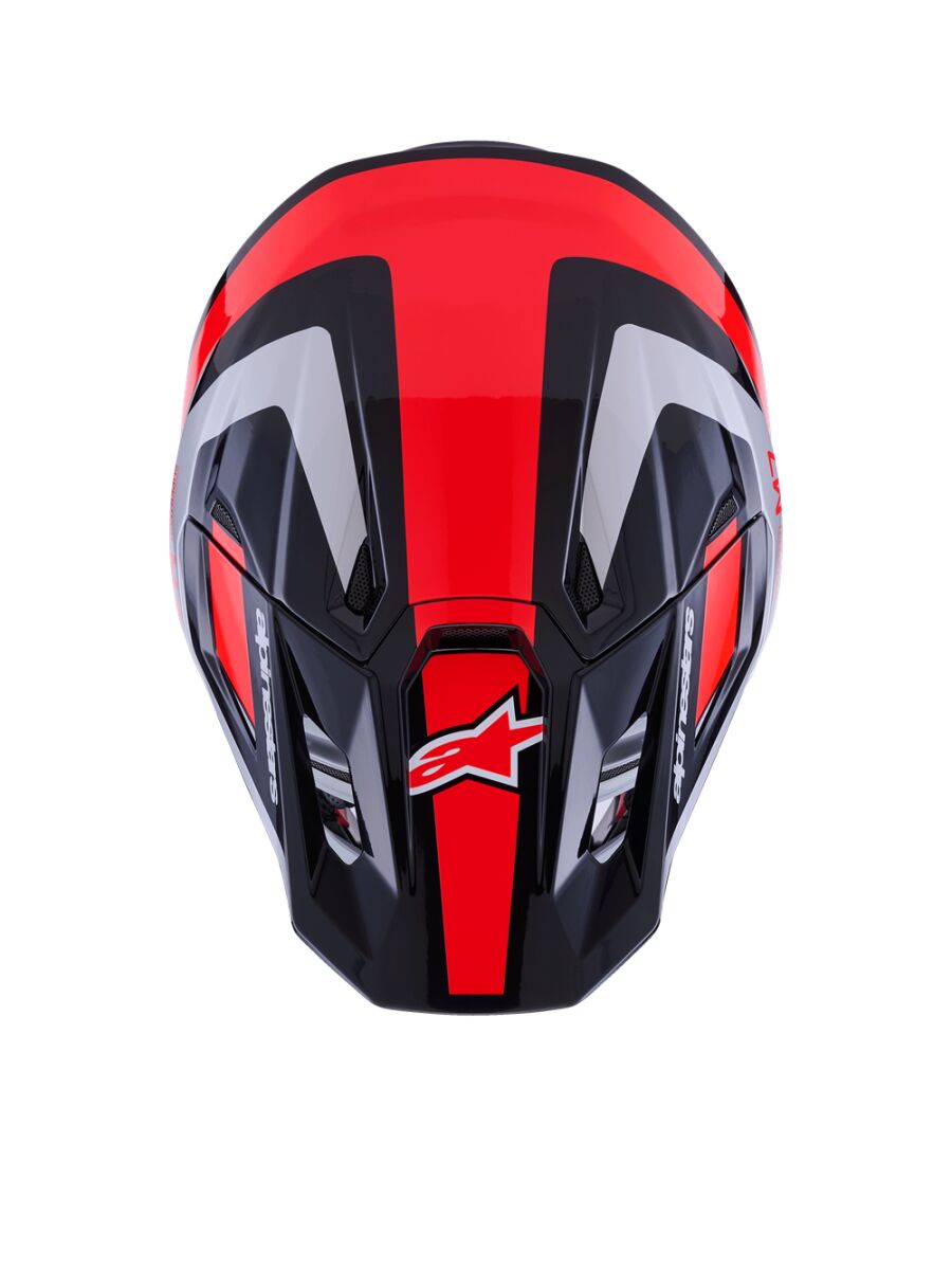 ALPINESTARS(MX) HELMET SM7 RISE BLK/RD/SILV L 8301526-1565-L