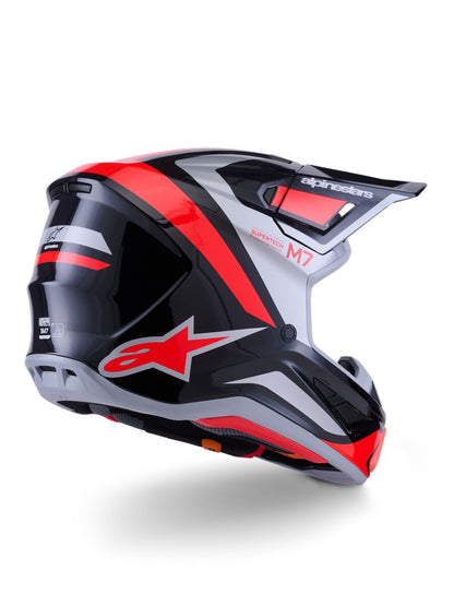 ALPINESTARS(MX) HELMET SM7 RISE BLK/RD/SILV L 8301526-1565-L