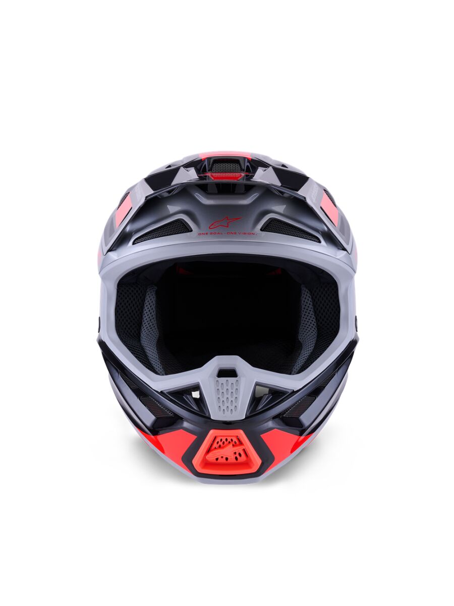 ALPINESTARS(MX) HELMET SM7 RISE BLK/RD/SILV 2X 8301526-1565-2X