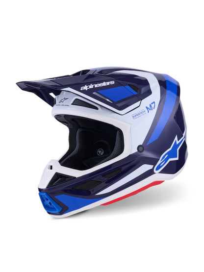ALPINESTARS(MX) HELMET SM7 RISE BLUE/WHITE L 8301526-7249-L