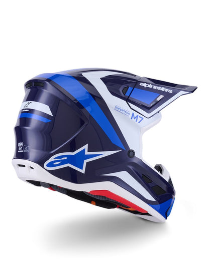 ALPINESTARS(MX) HELMET SM7 RISE BLUE/WHITE L 8301526-7249-L
