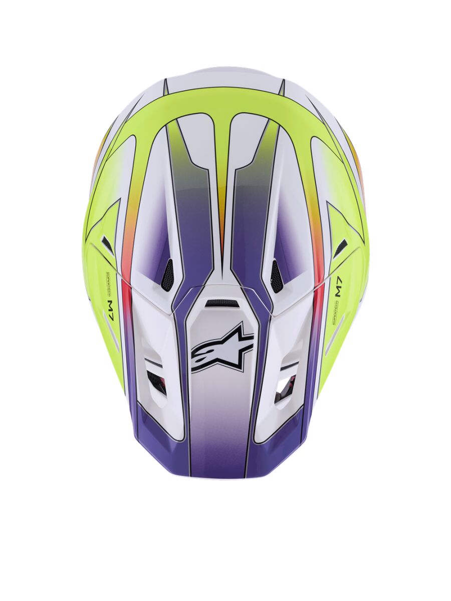 ALPINESTARS(MX) HELMET SM7 FUSE WHT/YL/PU XS 8301926-2054-XS