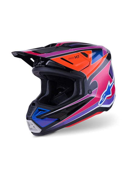 ALPINESTARS(MX) HELMET SM7 FUSE BLU/PU/PINK XS 8301926-7256-XS