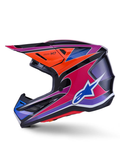 ALPINESTARS(MX) HELMET SM7 FUSE BLU/PU/PINK XS 8301926-7256-XS