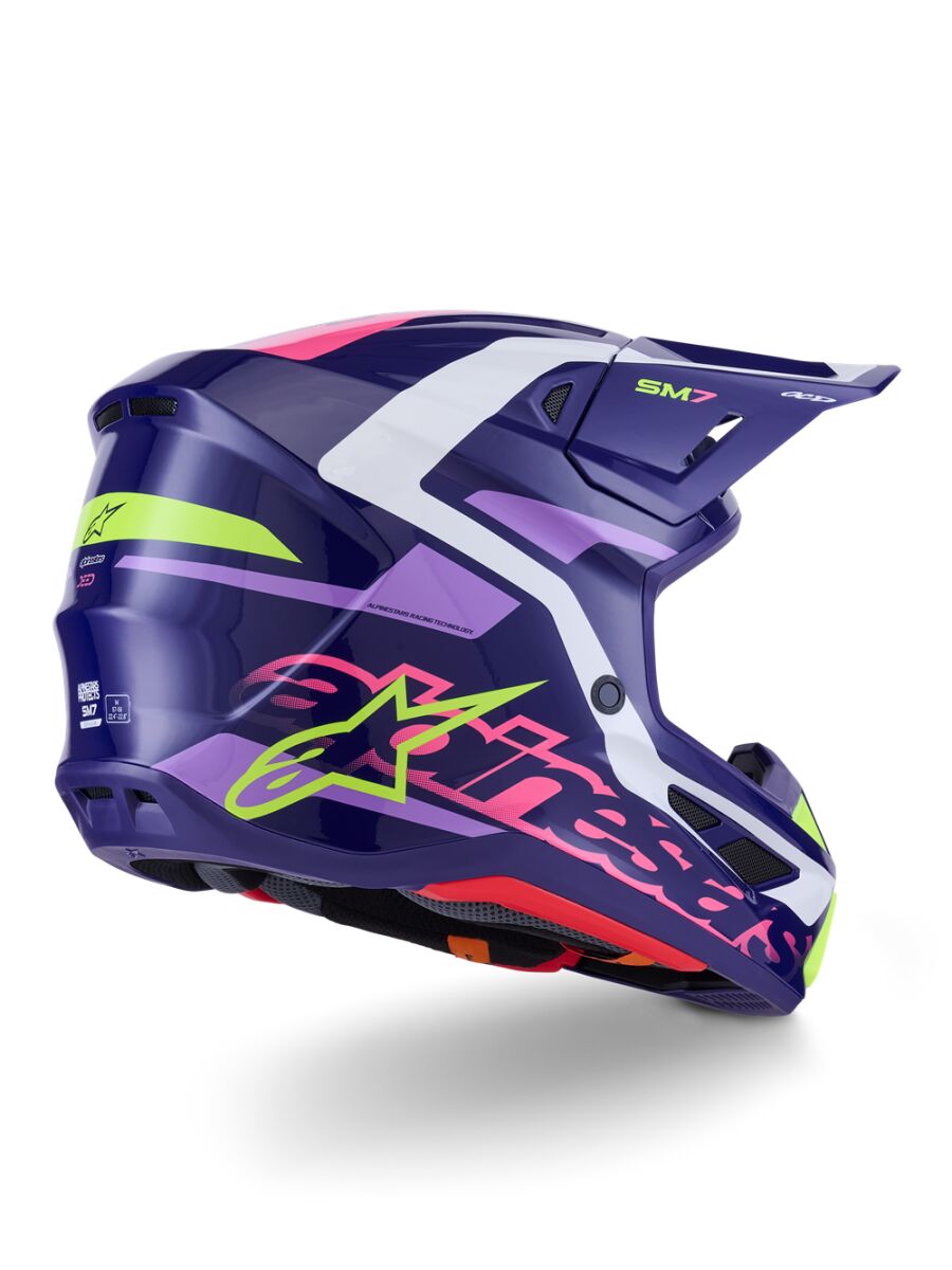 ALPINESTARS(MX) HELMET SM7 DEED PURPLE/PINK XS 8302326-3142-XS