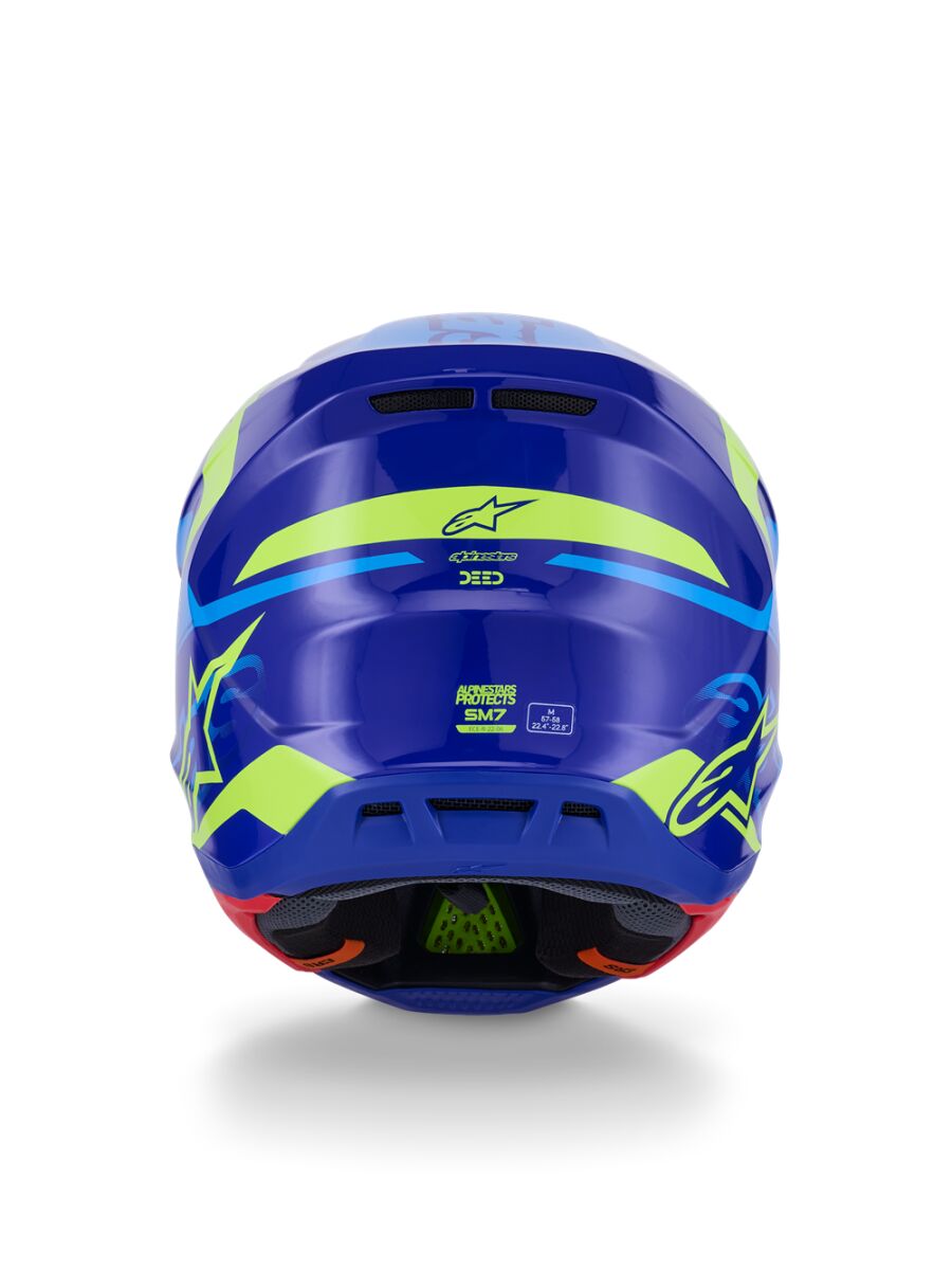ALPINESTARS(MX) HELMET SM7 DEED BLUE/YEL XS 8302326-7253-XS