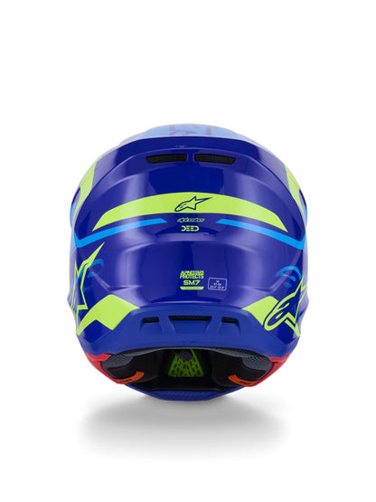ALPINESTARS(MX) HELMET SM7 DEED BLUE/YEL XS 8302326-7253-XS