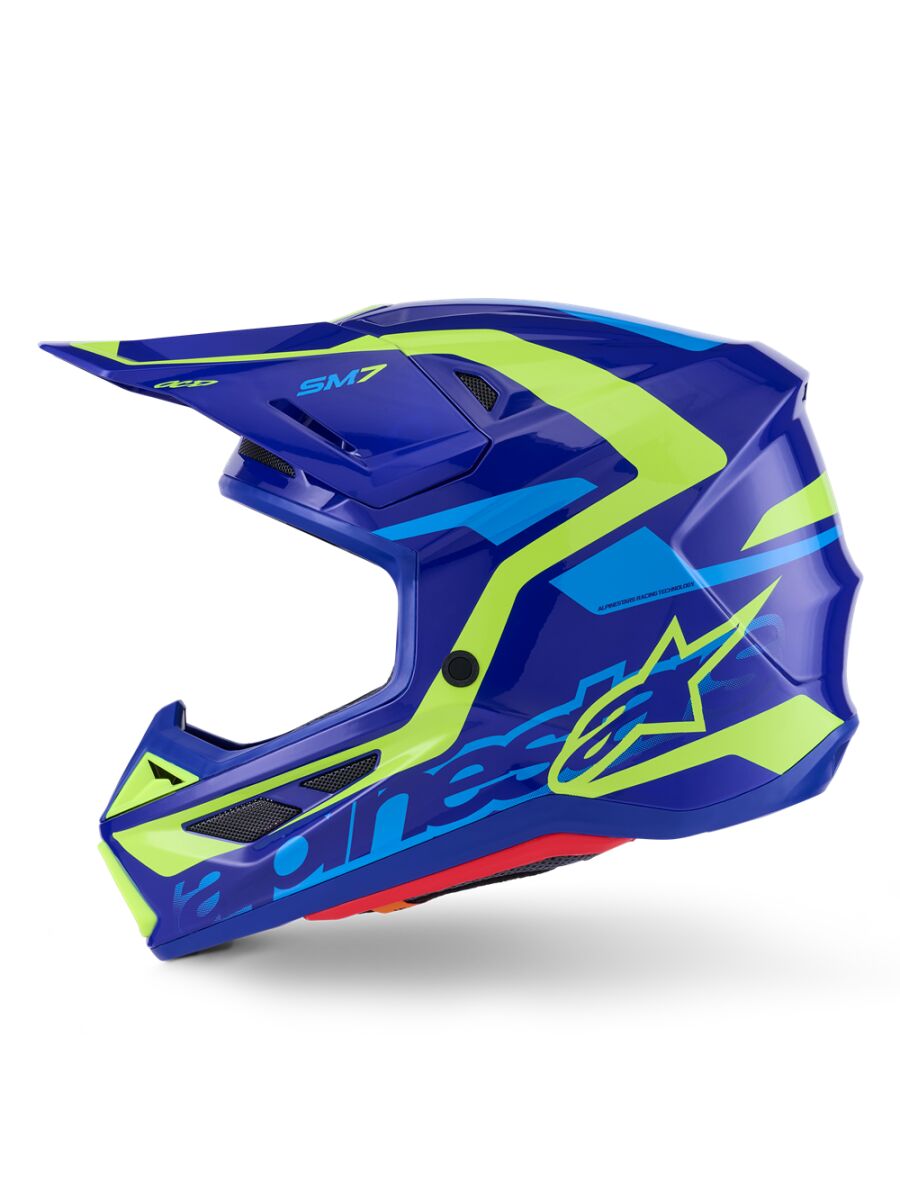ALPINESTARS(MX) HELMET SM7 DEED BLUE/YEL XS 8302326-7253-XS