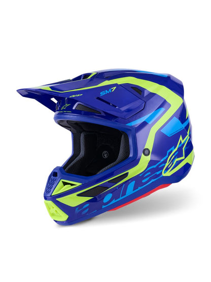 ALPINESTARS(MX) HELMET SM7 DEED BLUE/YEL L 8302326-7253-L