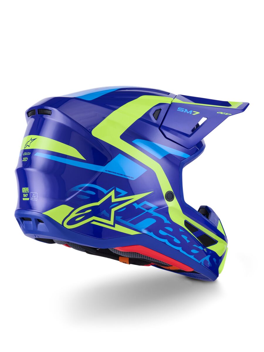 ALPINESTARS(MX) HELMET SM7 DEED BLUE/YEL 2X 8302326-7253-2X