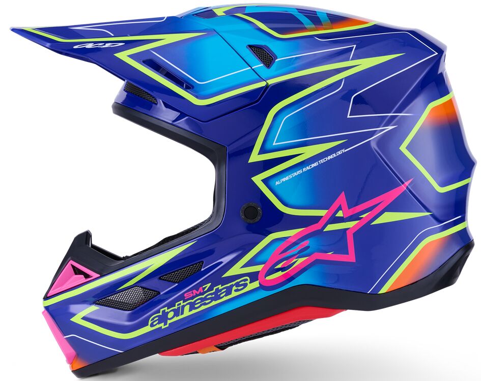 ALPINESTARS(MX) HELMET SM7 CAST BLU/YL/PINK M 8302526-7254-M