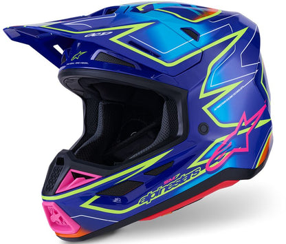 ALPINESTARS(MX) HELMET SM7 CAST BLU/YL/PINK L 8302526-7254-L
