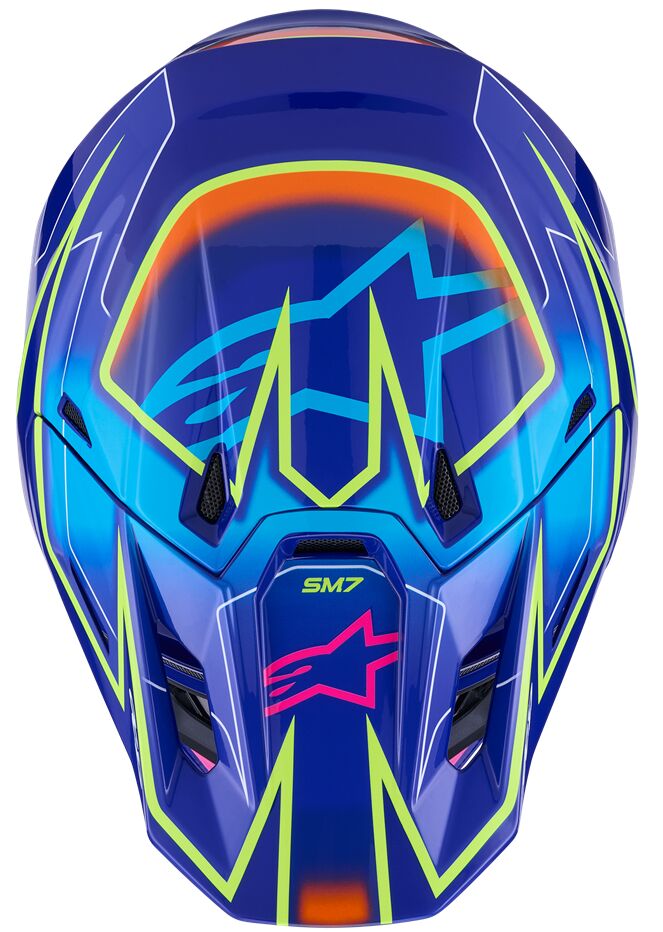 ALPINESTARS(MX) HELMET SM7 CAST BLU/YL/PINK L 8302526-7254-L