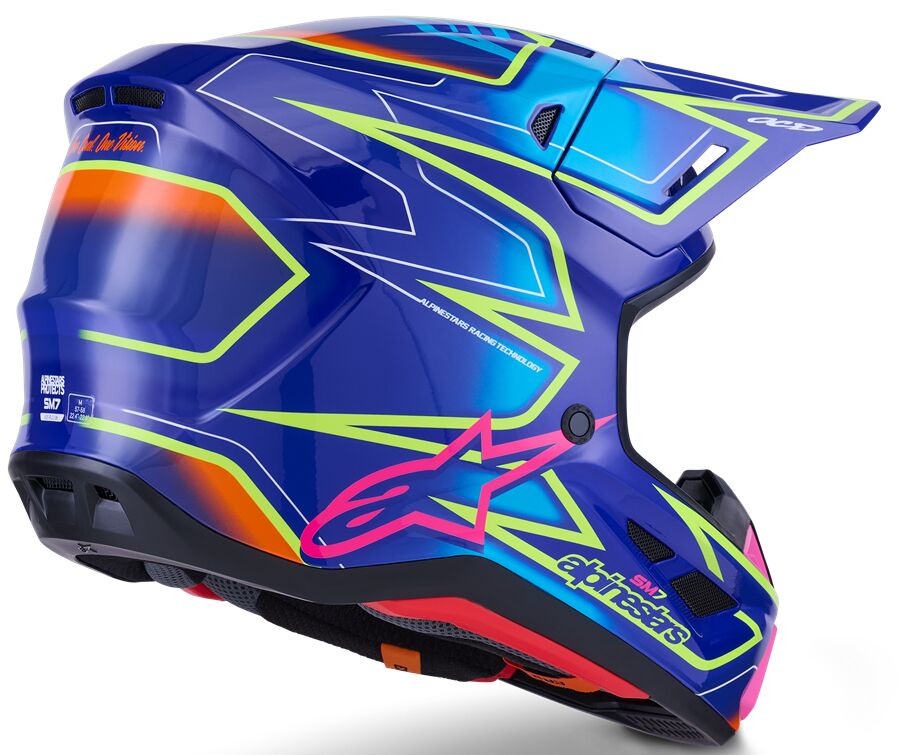ALPINESTARS(MX) HELMET SM7 CAST BLU/YL/PINK 2X 8302526-7254-2X