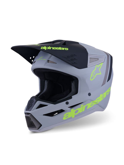 ALPINESTARS(MX) HELMET SM3 RADIUM GRAY/BLK/YL M 8300726-9510-M