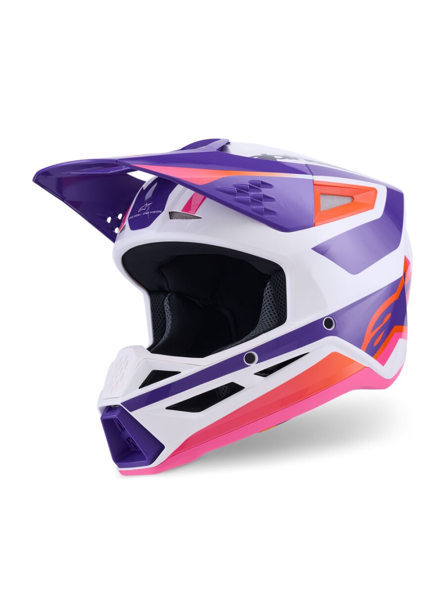 ALPINESTARS(MX) HELMET SM3 HEAT WHT/PU/PINK XS 8300926-2052-XS
